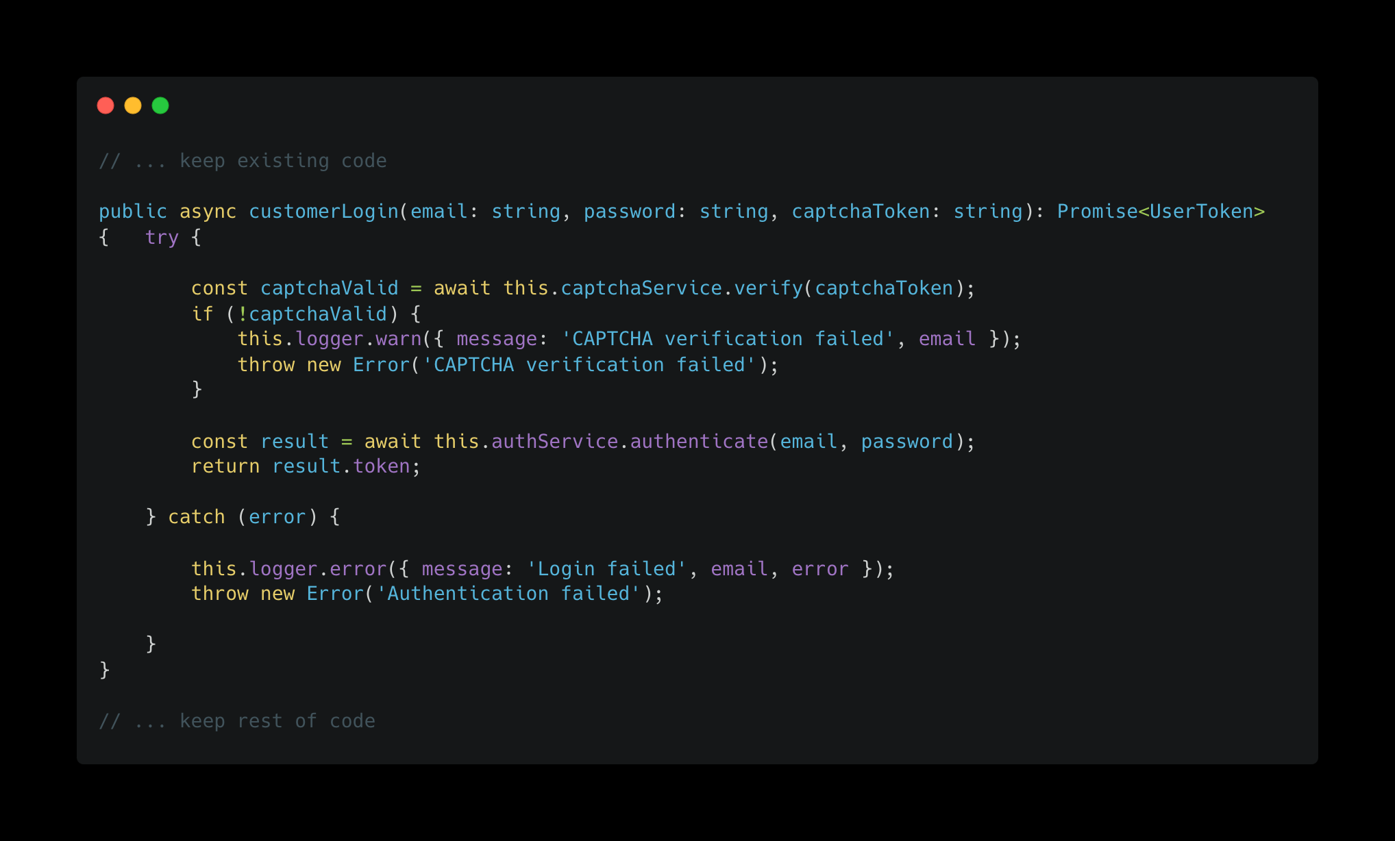 Edited Login Function